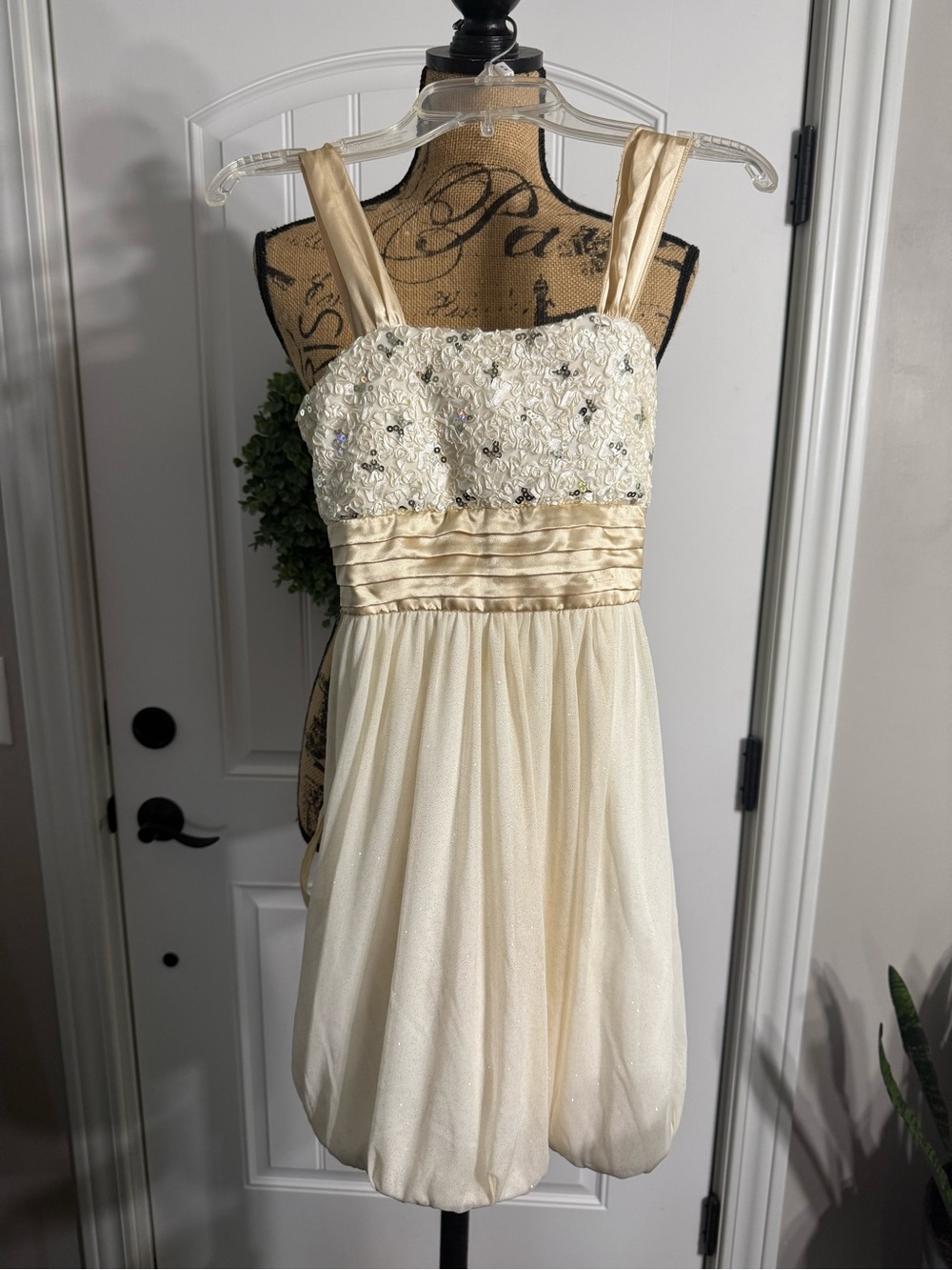 Girls' Ivory Beaded Party Dress